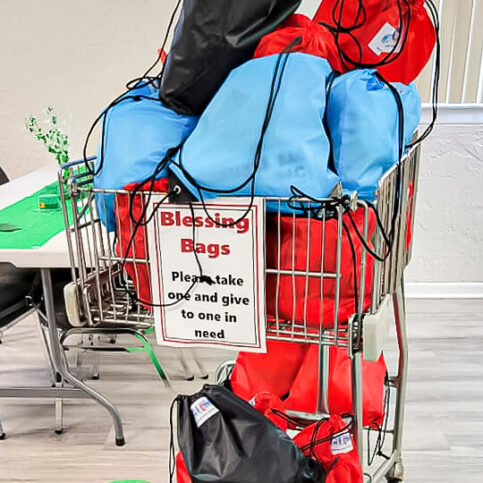 Blessing Bags in a Cart