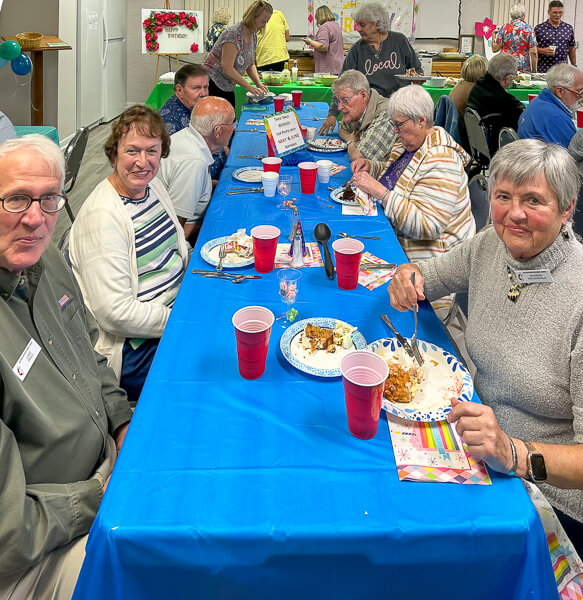 Group of people sharing a meal