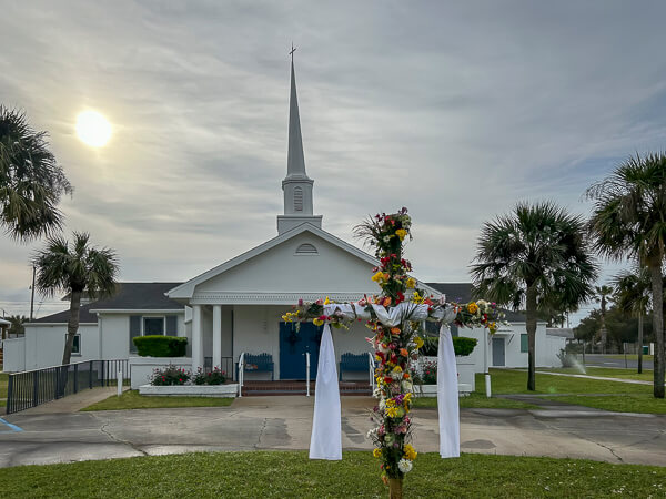 Easter Cross in front of Gulfview