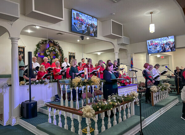 Large choir sings special Christmas music