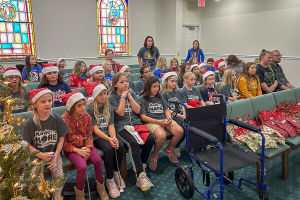 West Bay students in the sanctuary