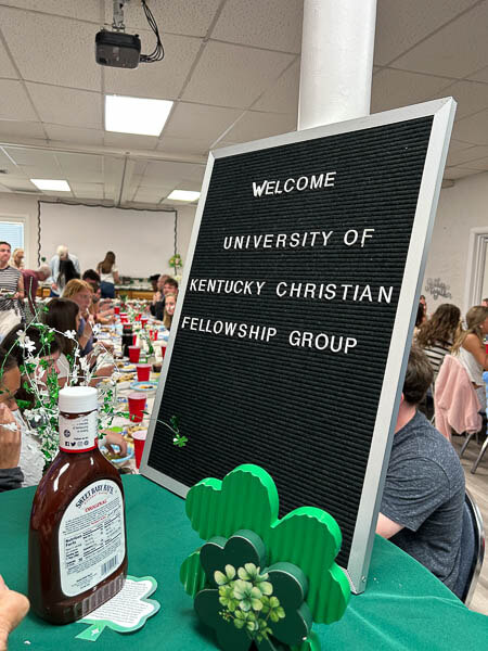 Sign in Fellowship Hall