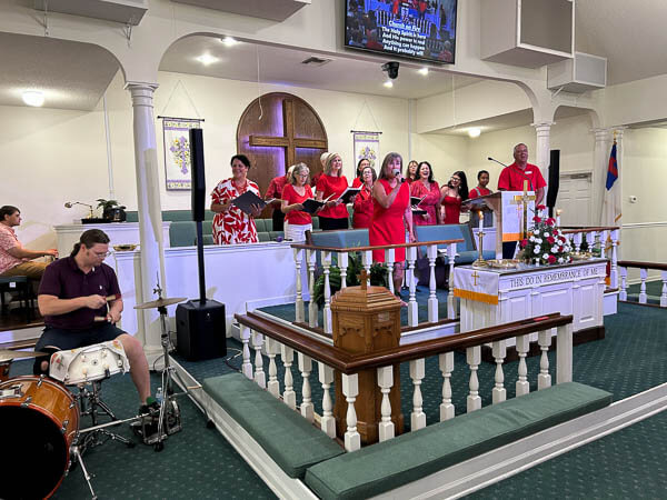 Musicians and singers perform on Pentecost Sunday 2026